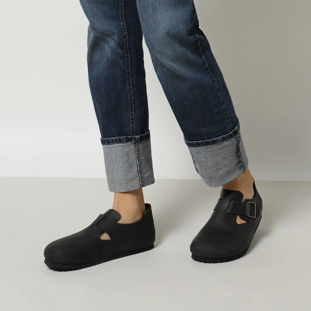 London Unisex Oiled Leather black, calz. stretta - immagine 5