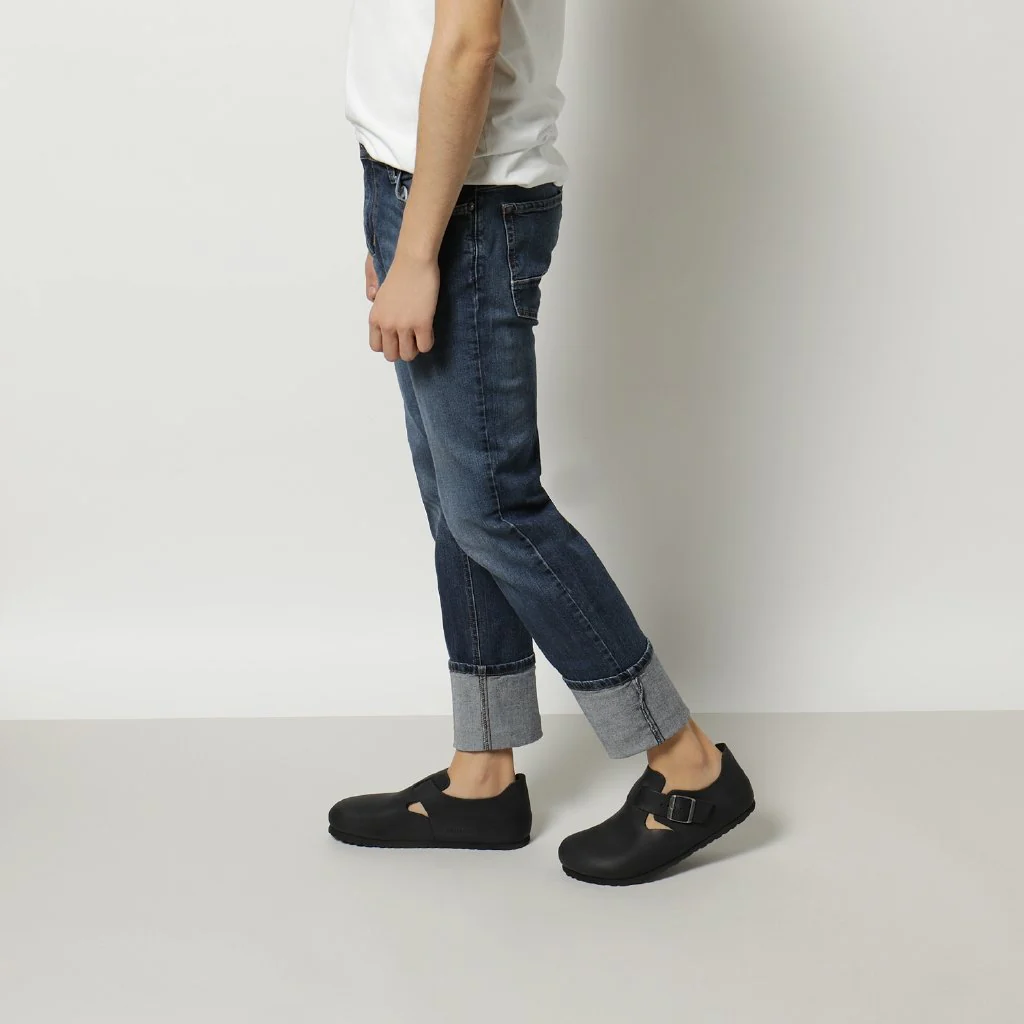 London Unisex Oiled Leather black, calz. stretta - immagine 6