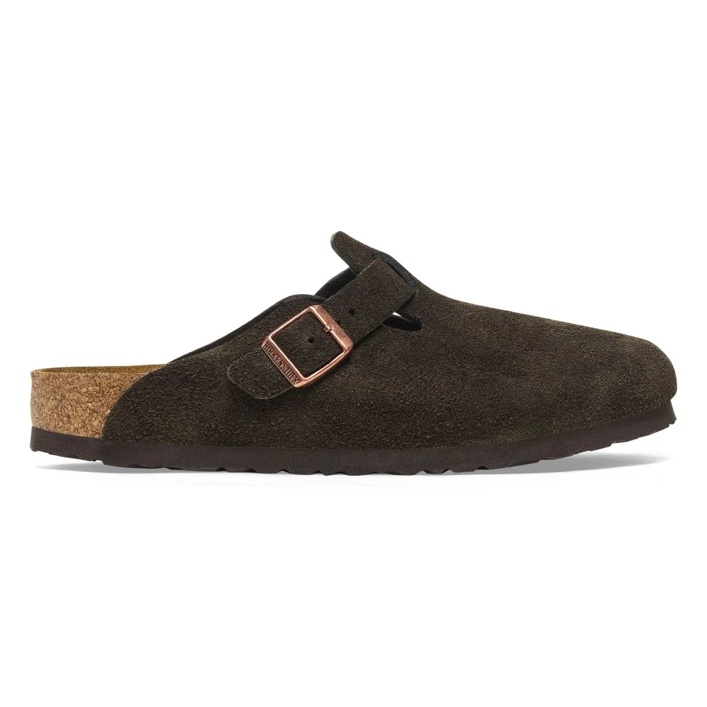 Boston Unisex Soft Footbed Suede Leather mocca, calz. stretta - immagine 4