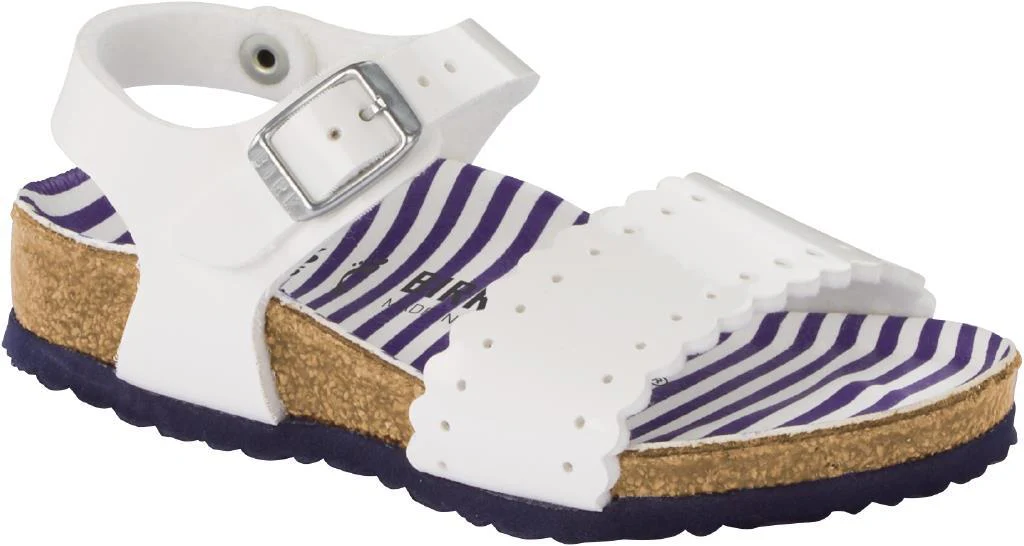Mila Bambino Birko Flor Patent nautical stripes white, calz. stretta - immagine 2