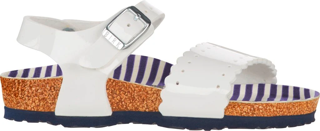 Mila Bambino Birko Flor Patent nautical stripes white, calz. stretta - immagine 4