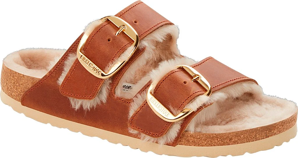 Arizona Big Buckle Shearling Donna Oiled Leather cognac, calz. stretta - immagine 2