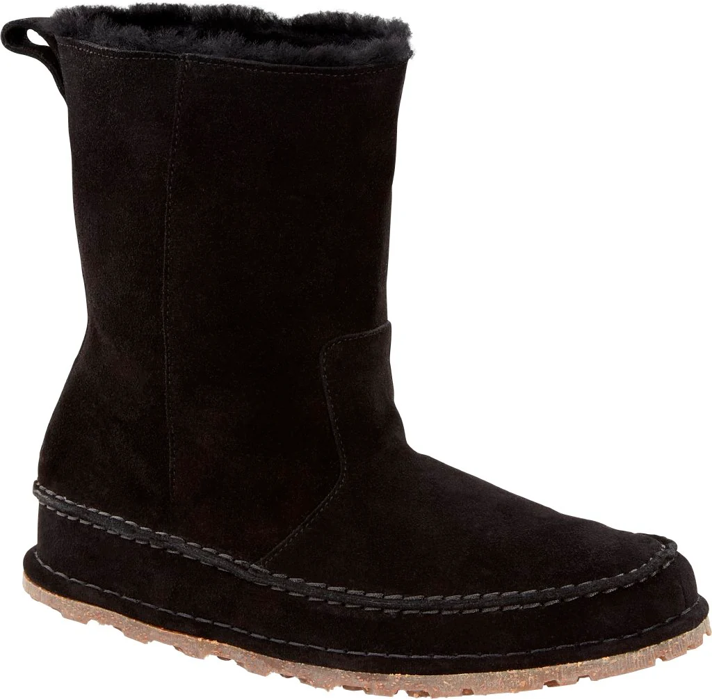 Lahti Shearling Donna Suede Leather black, calz. stretta - immagine 2