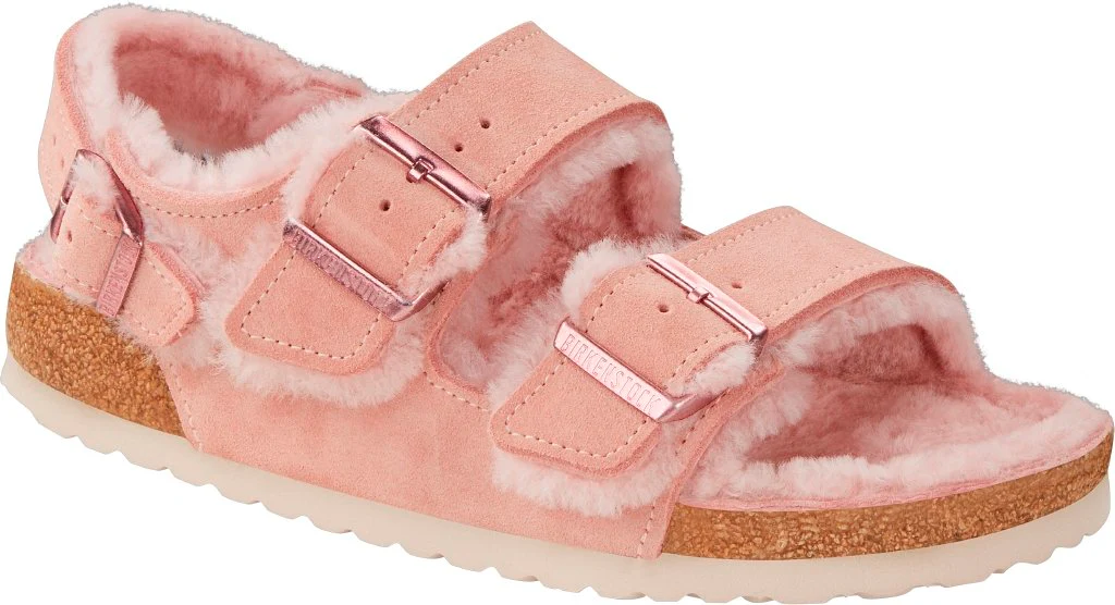 Milano Shearling Donna Suede Leather light rose, calz. stretta - immagine 2