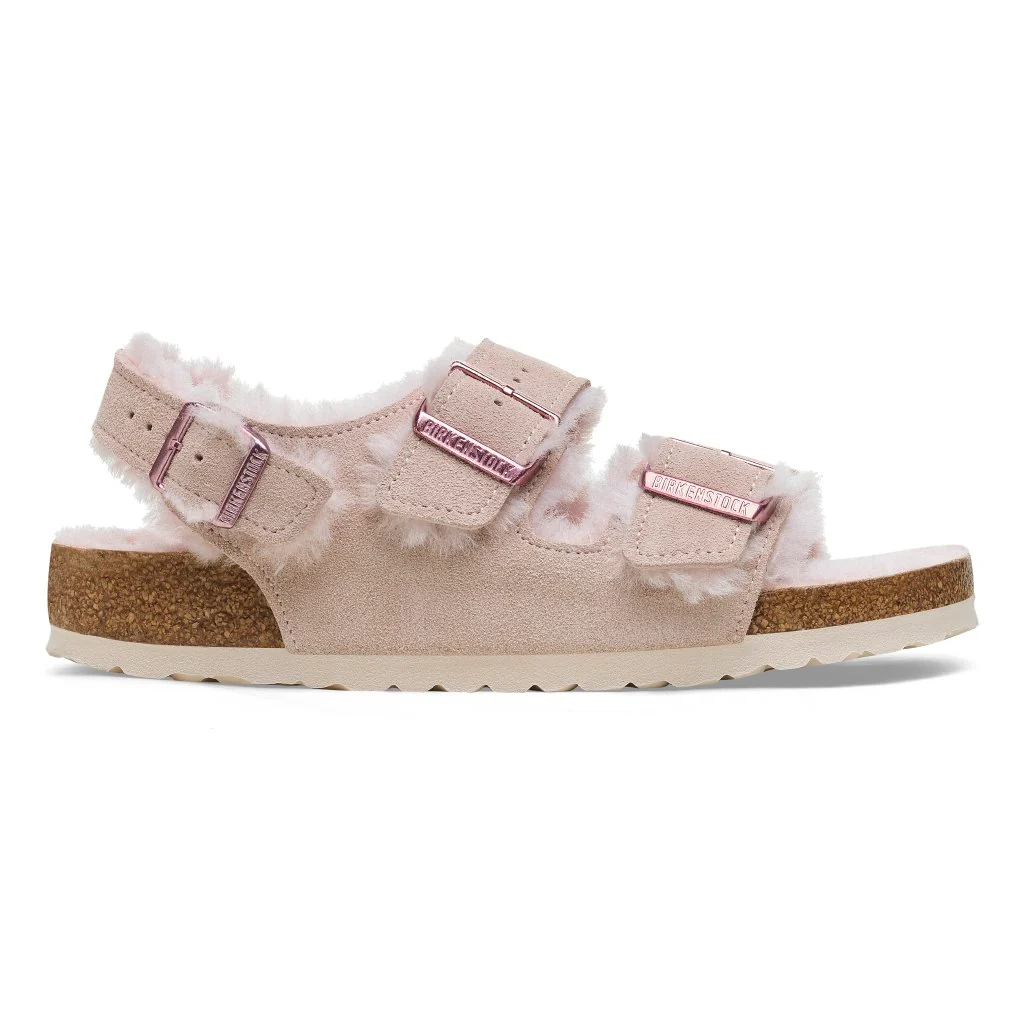 Milano Shearling Donna Suede Leather light rose, calz. stretta - immagine 4