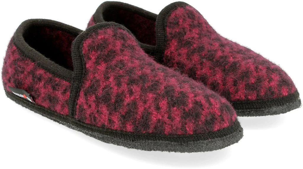 Loafer Pepitko Donna Walkstoff schwarz burgund - immagine 2