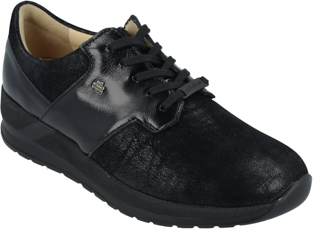 Caino Donna con Plantare Morbido BalenaStretch/Knautschlack schwarz - immagine 2