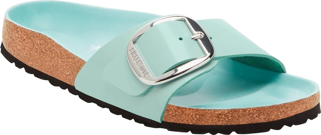 Madrid Big Buckle Donna Natural Leather Patent shine surf green, calz. stretta - immagine 2