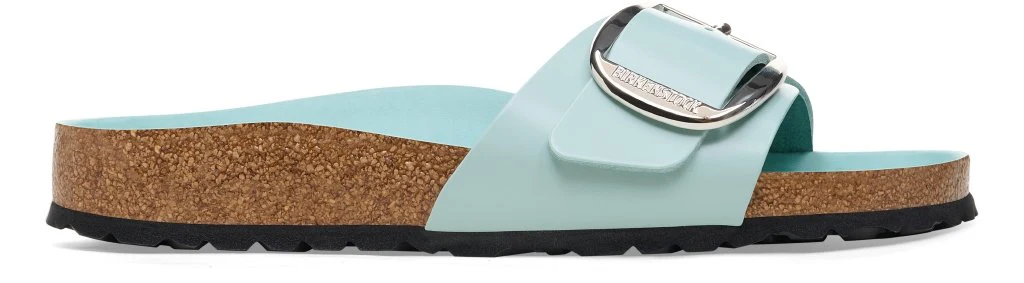 Madrid Big Buckle Donna Natural Leather Patent shine surf green, calz. stretta - immagine 3