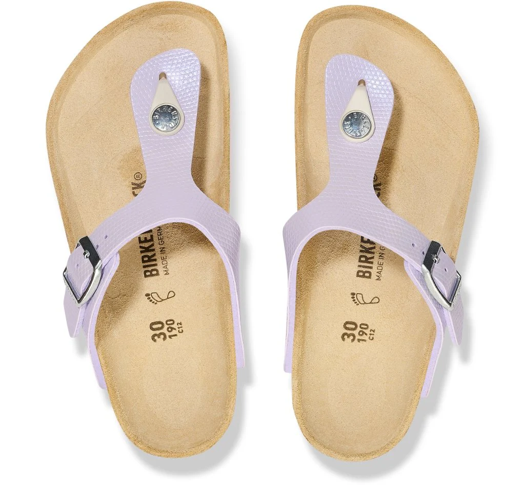 Gizeh Bambino Birko Flor Embossed shiny lizard purple fog, calz. stretta - immagine 3