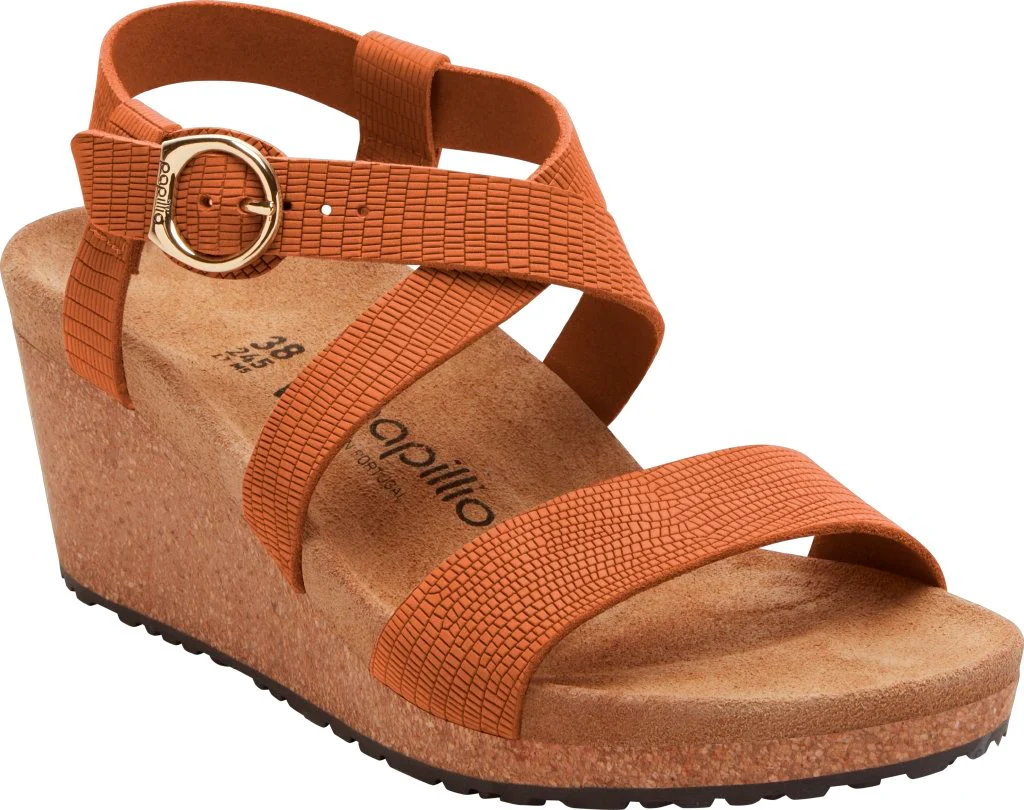 Sibyl Ring-Buckle Papillio Donna Nubuck Leather Embossed burnt orange, calz. stretta - immagine 2