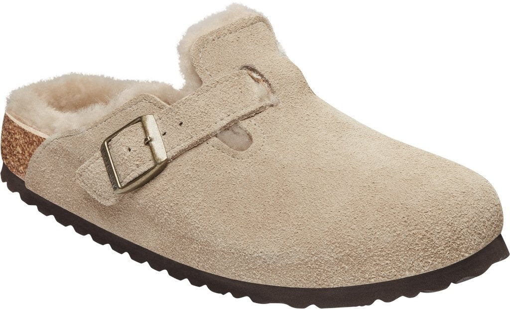 Boston Shearling Unisex Suede Leather taupe, calz. stretta - immagine 2