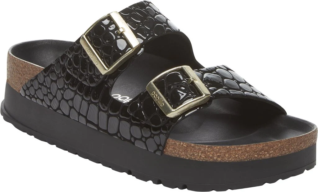 Arizona Platform Papillio Donna Natural Leather Croc black, calz. stretta - immagine 2