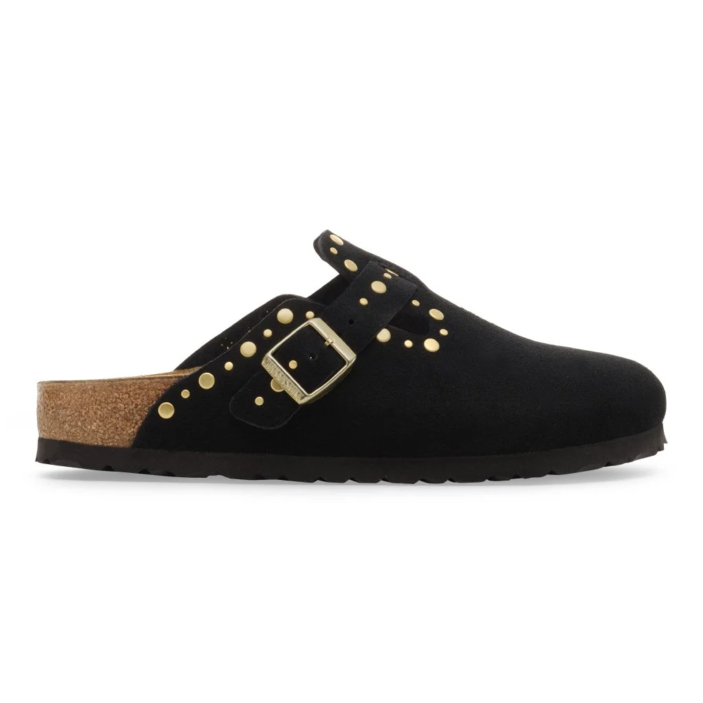 Boston con Borchie Donna Suede Leather black, calz. stretta - immagine 4