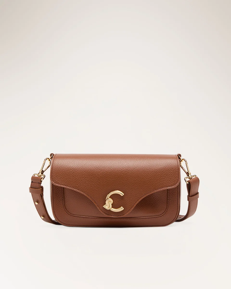 Handbag Grained Leather Cognac - immagine 2