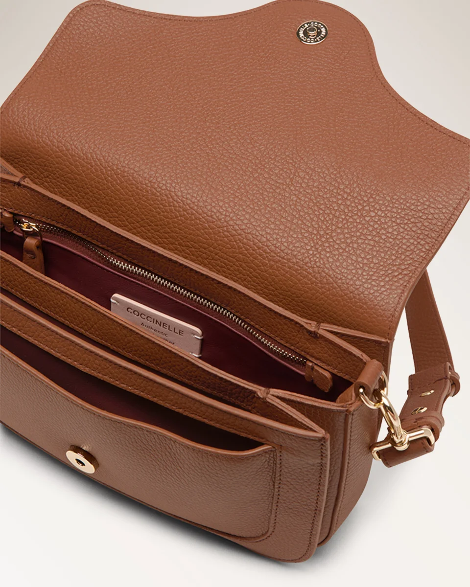 Handbag Grained Leather Cognac - immagine 4