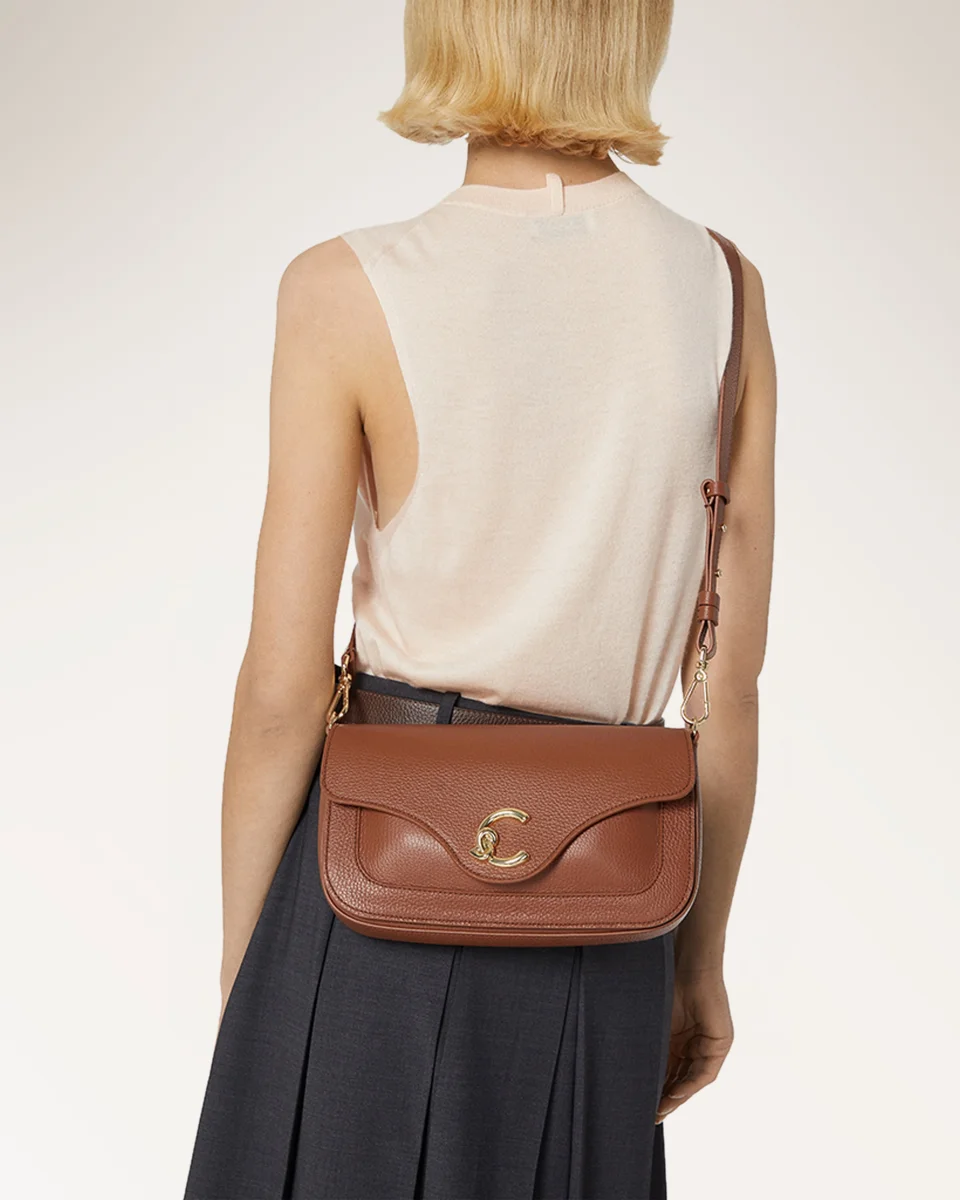 Handbag Grained Leather Cognac - immagine 6