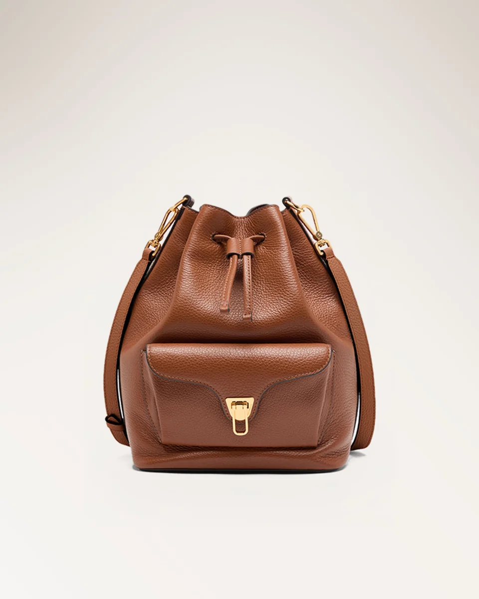 Handbag Grained Leather Cognac - immagine 2