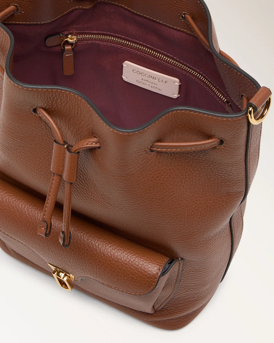 Handbag Grained Leather Cognac - immagine 4