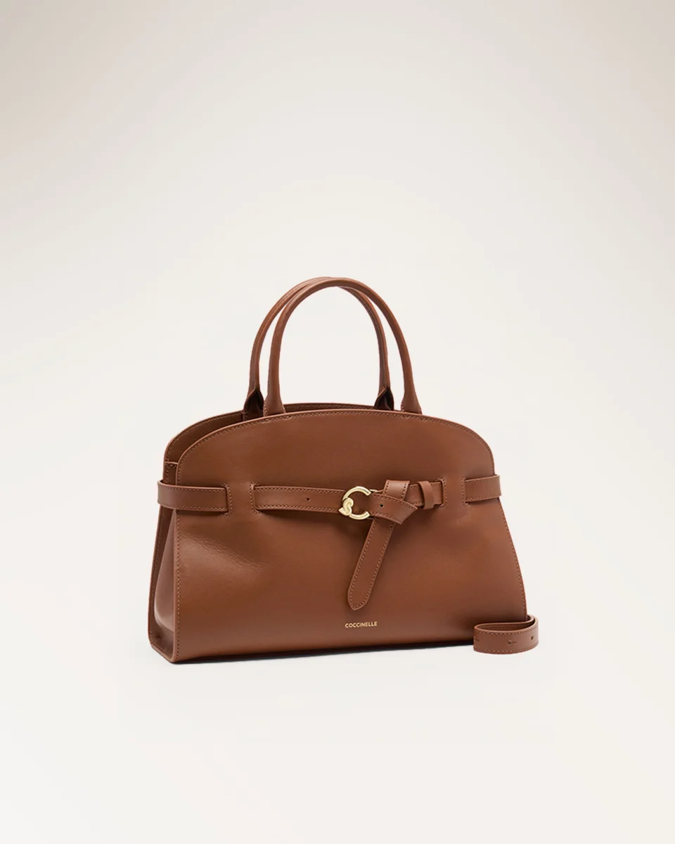 Handbag Smooth Leather Cognac - immagine 3