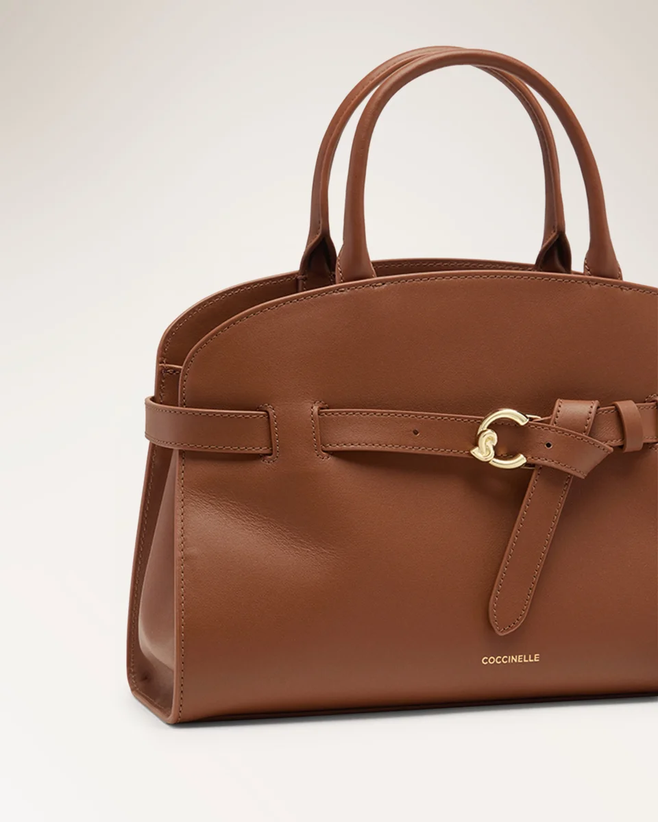 Handbag Smooth Leather Cognac - immagine 5