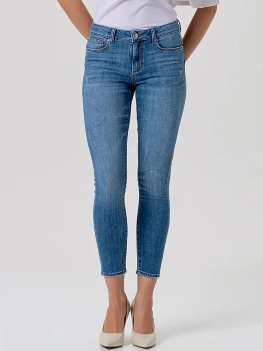 Jeans slim effetto push up in denim con lavaggio medio Donna - Fracomina - immagine 2
