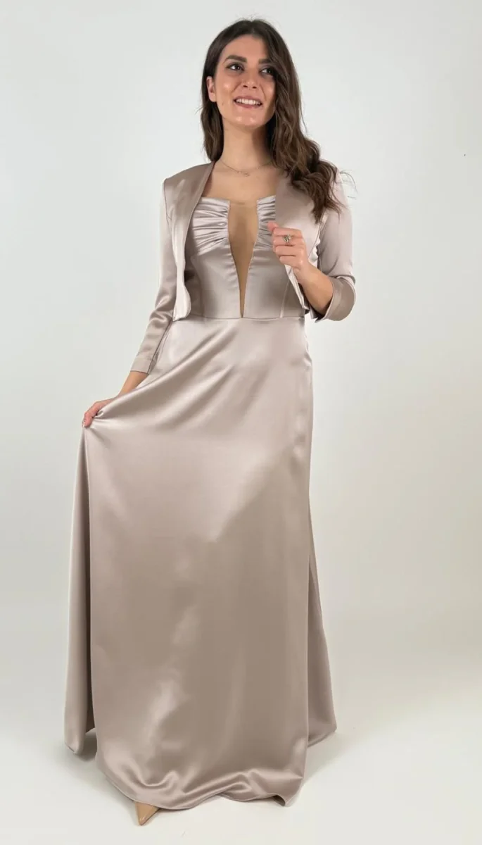 Abito Lungo Con Inserto In Tulle Donna - Rinascimento - immagine 7