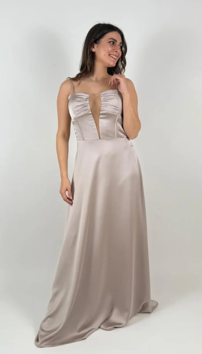 Abito Lungo Con Inserto In Tulle Donna - Rinascimento - immagine 5