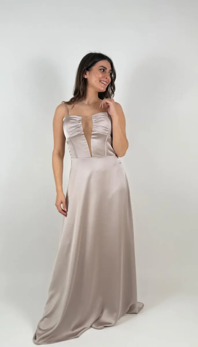 Abito Lungo Con Inserto In Tulle Donna - Rinascimento - immagine 2