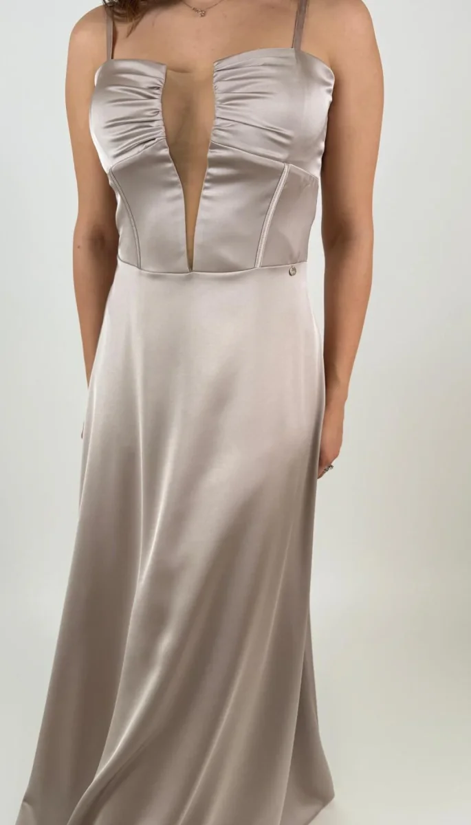 Abito Lungo Con Inserto In Tulle Donna - Rinascimento - immagine 4