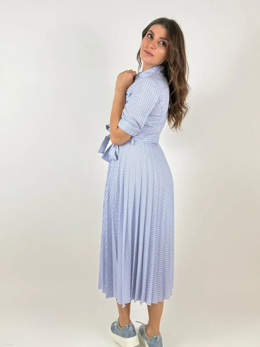 Abito regular modello chemisier midi in popeline a righe Donna - Fracomina - immagine 7