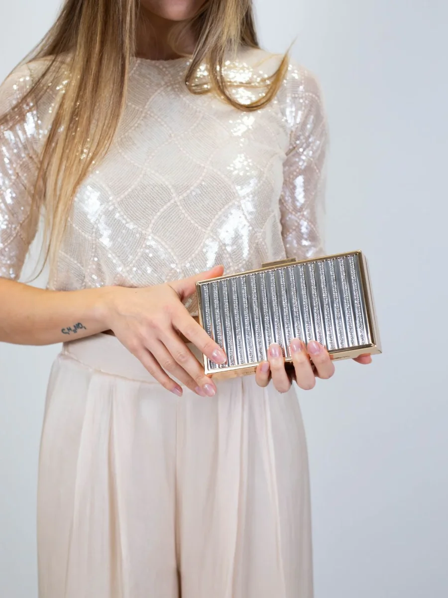 Blusa crop con paillettes Donna - Rinascimento - immagine 4