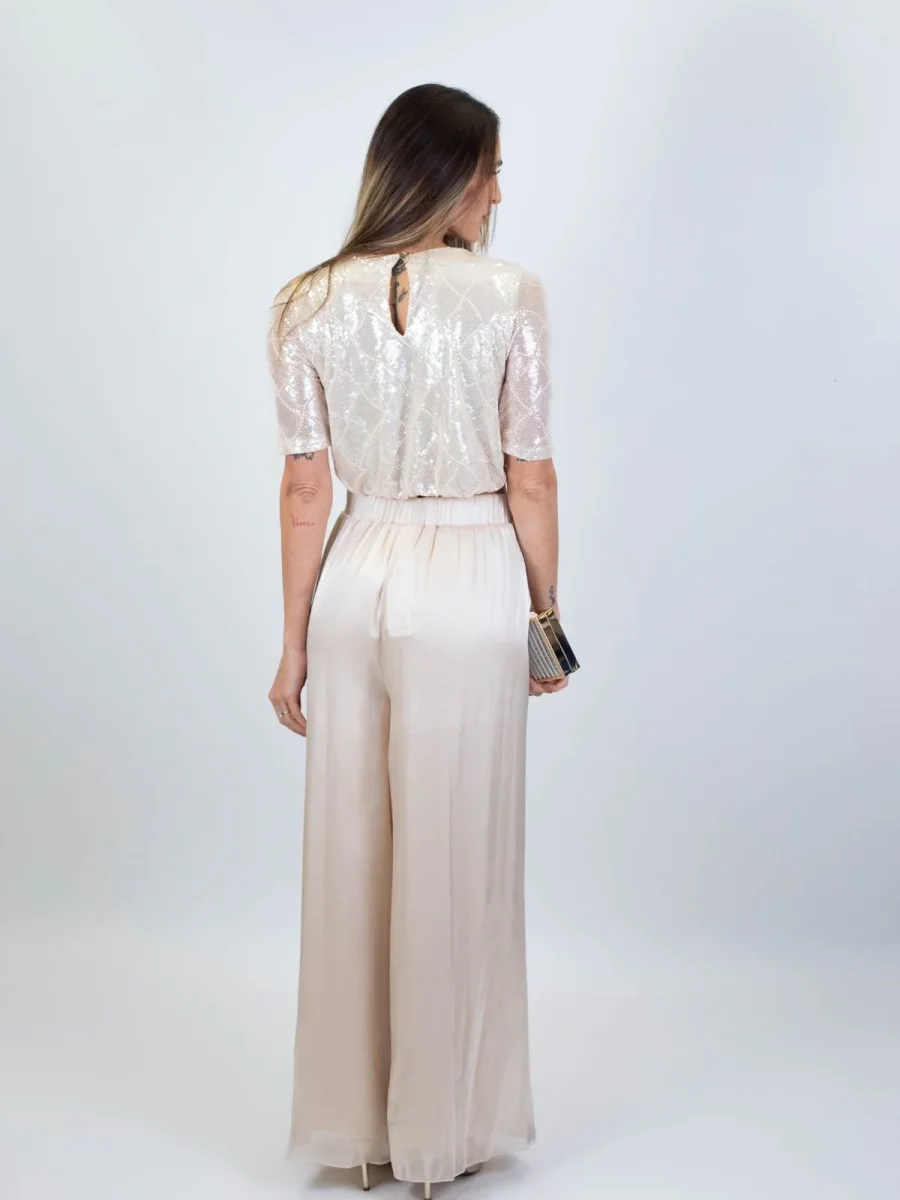 Blusa crop con paillettes Donna - Rinascimento - immagine 3