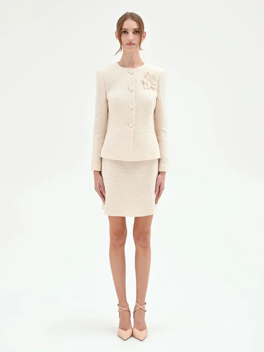 Giacca Bouclé Con Fiore Applicato Donna - Rinascimento - immagine 6