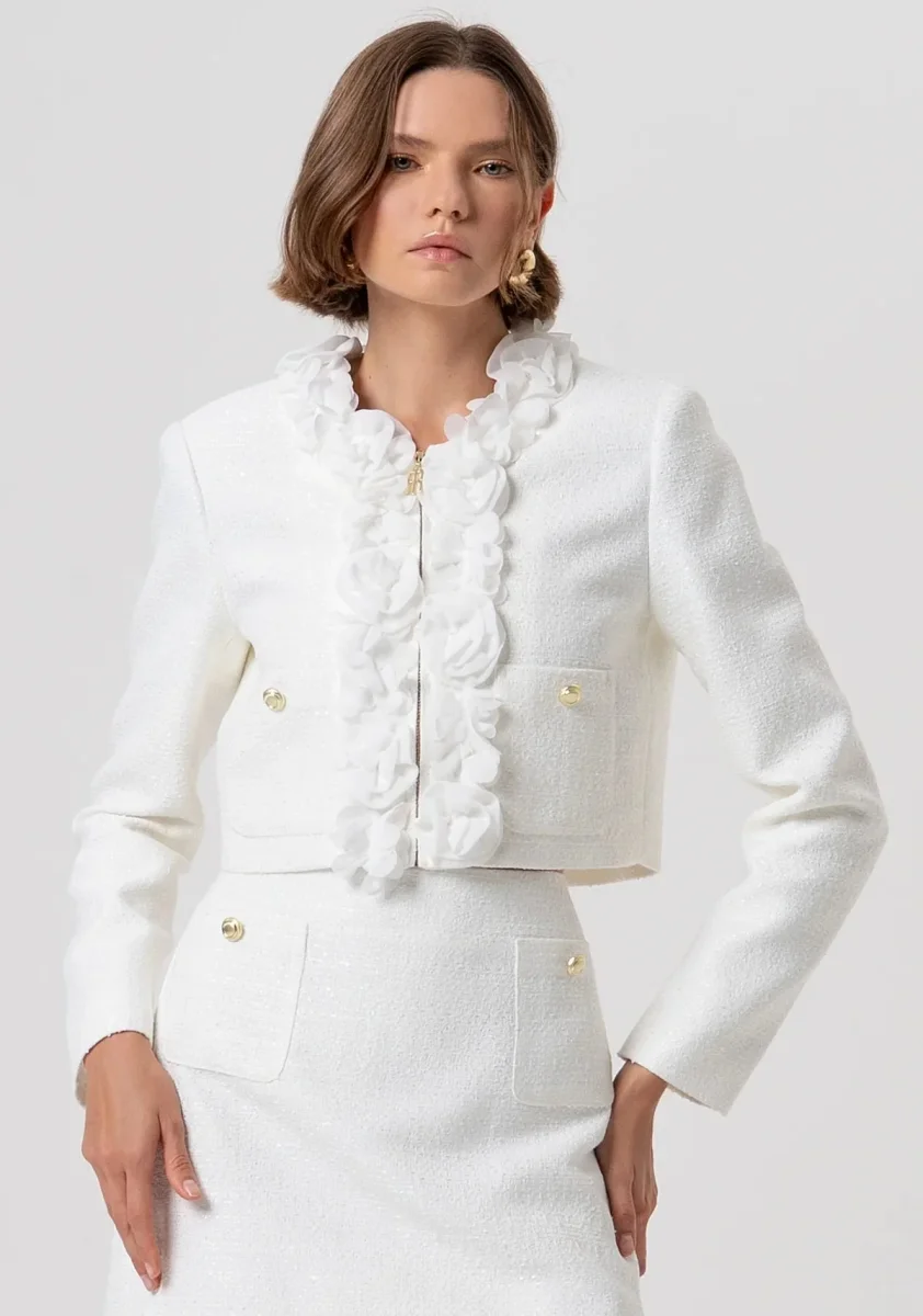 Giacca regular corta in tweed Donna - Fracomina - immagine 4