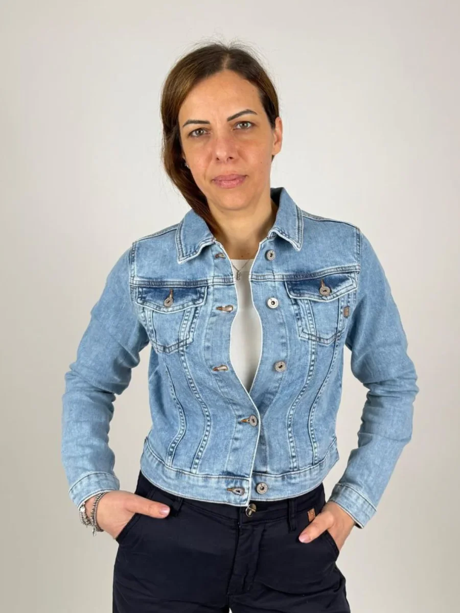 Giacca regular in denim con lavaggio chiaro Donna - Fracomina - immagine 5