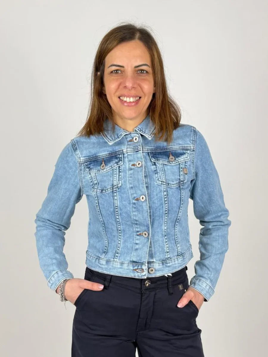 Giacca regular in denim con lavaggio chiaro Donna - Fracomina - immagine 2