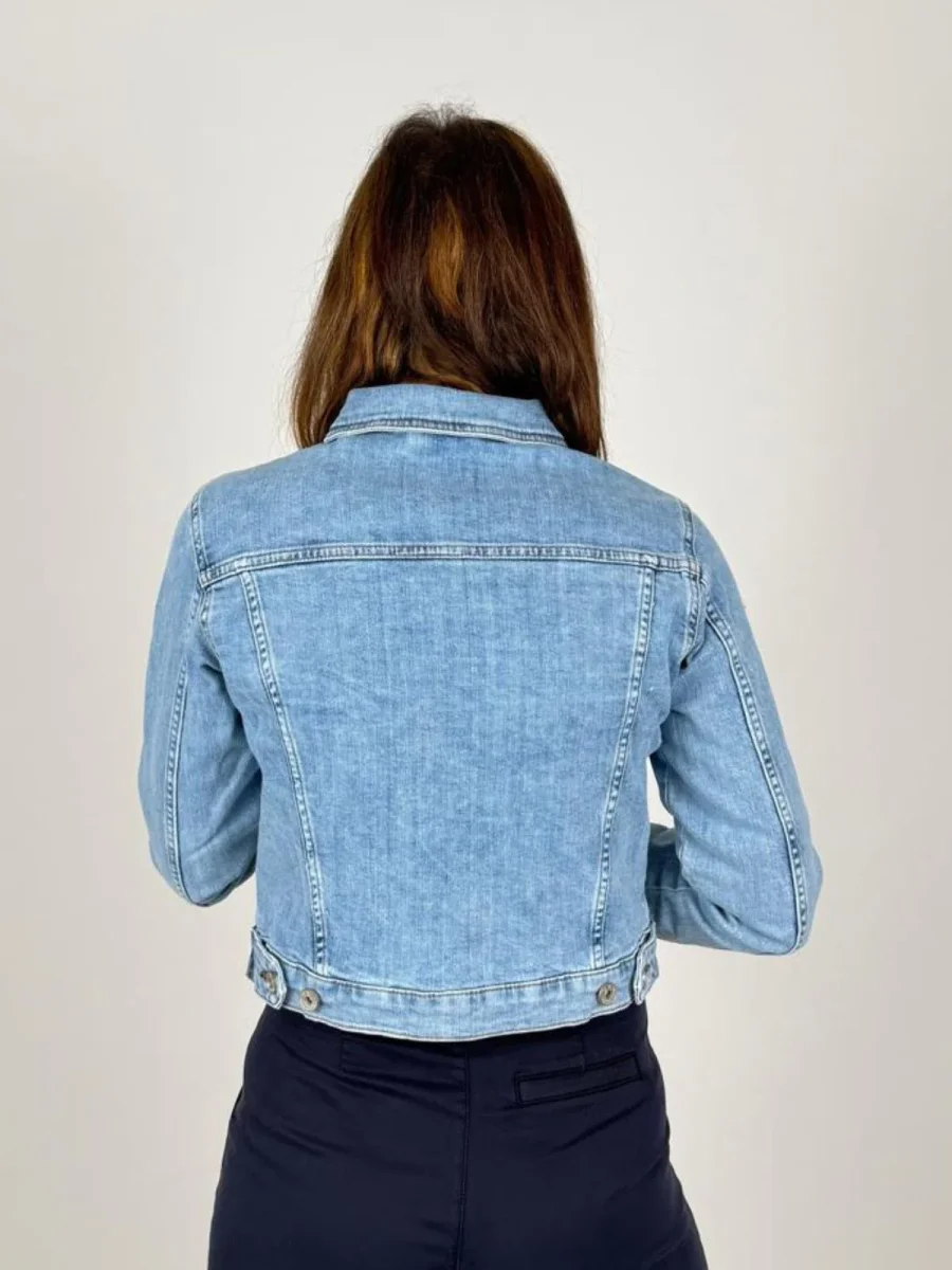 Giacca regular in denim con lavaggio chiaro Donna - Fracomina - immagine 6