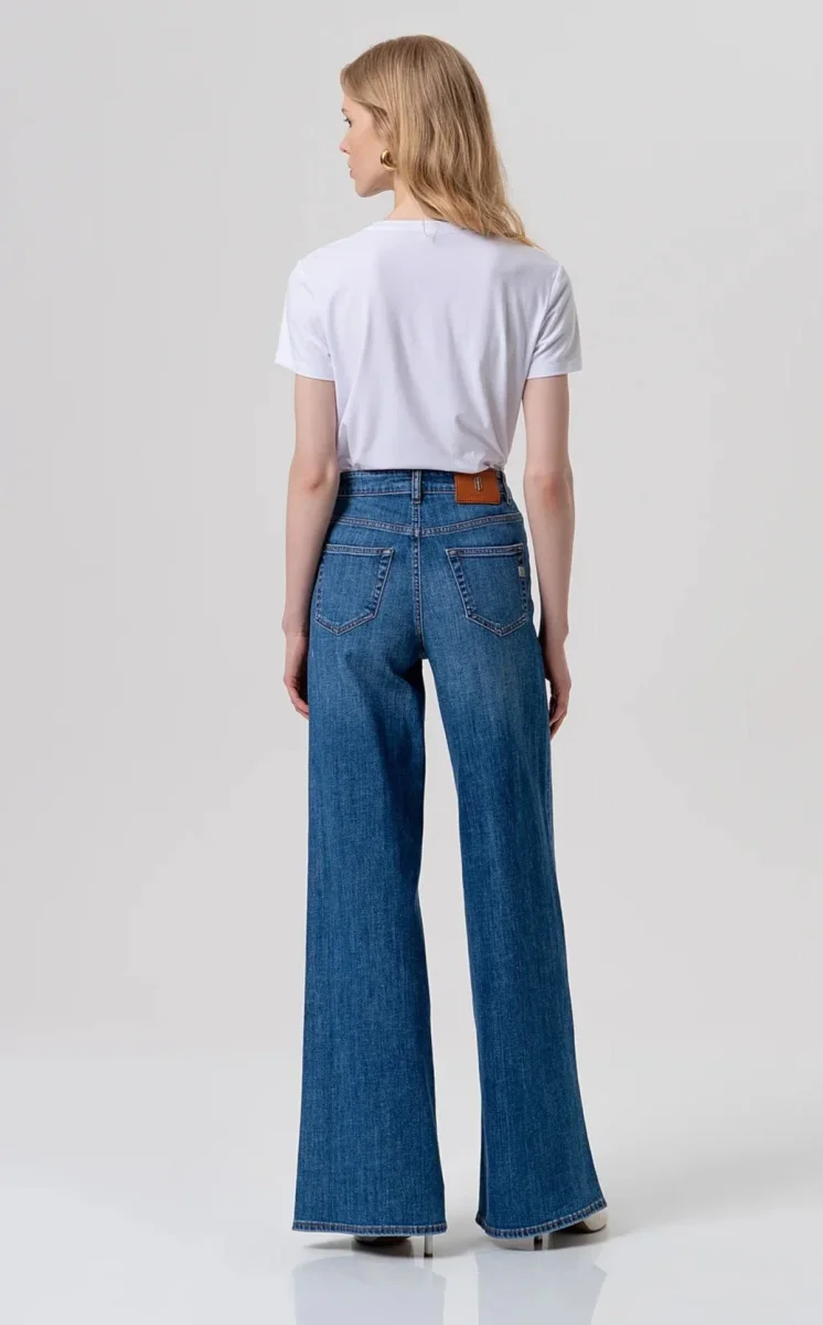 Jeans flare in denim con lavaggio medio Donna - Fracomina - immagine 7