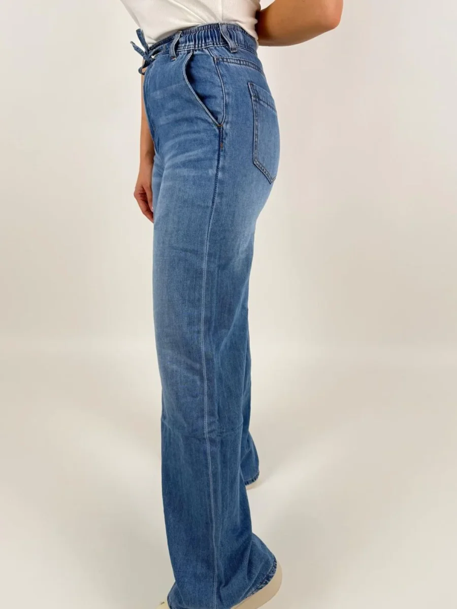 Jeans Sophia Wide Leg con coulisse Donna - Gianni Lupo - immagine 6