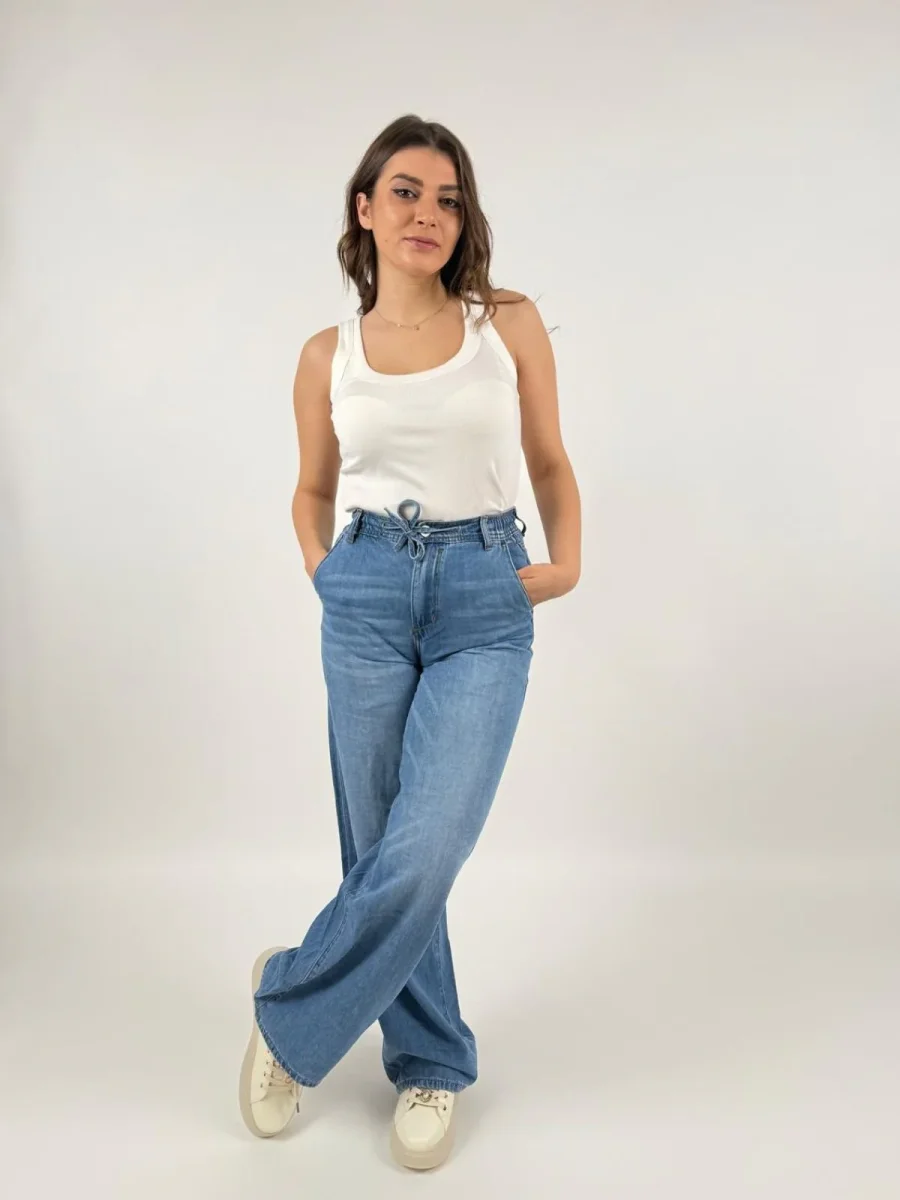 Jeans Sophia Wide Leg con coulisse Donna - Gianni Lupo - immagine 2