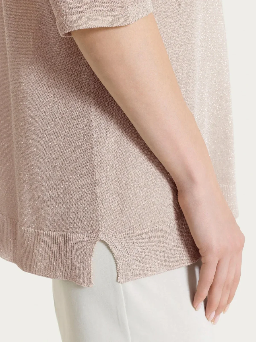 Maglia con manica 3/4 in Crêpe Lurex Donna - Ragno - immagine 8