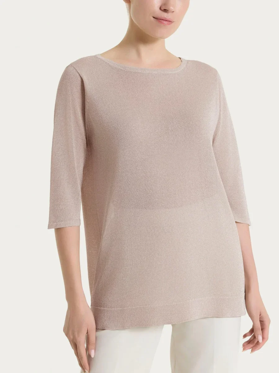 Maglia con manica 3/4 in Crêpe Lurex Donna - Ragno - immagine 5