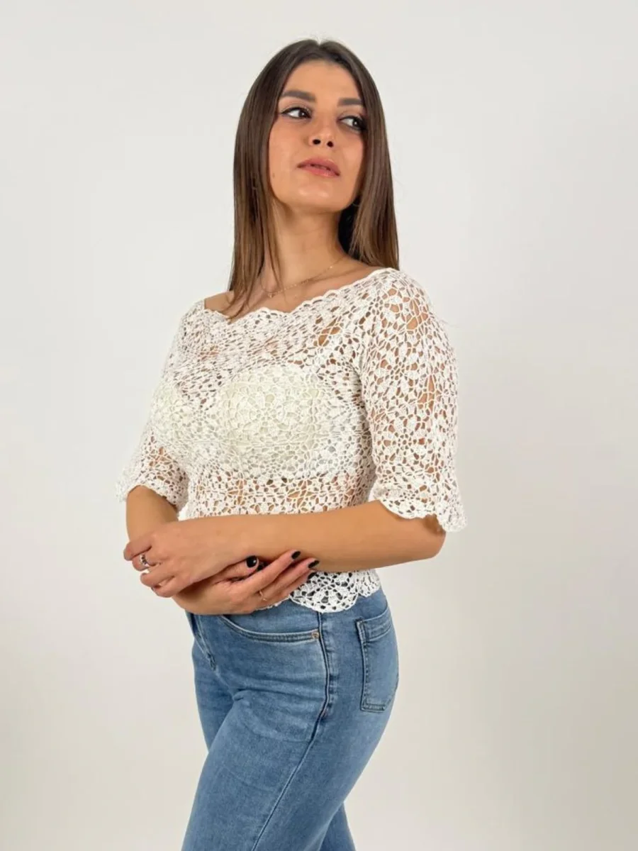 Maglia realizzata interamente a mano Donna - UncinettoArt - immagine 4