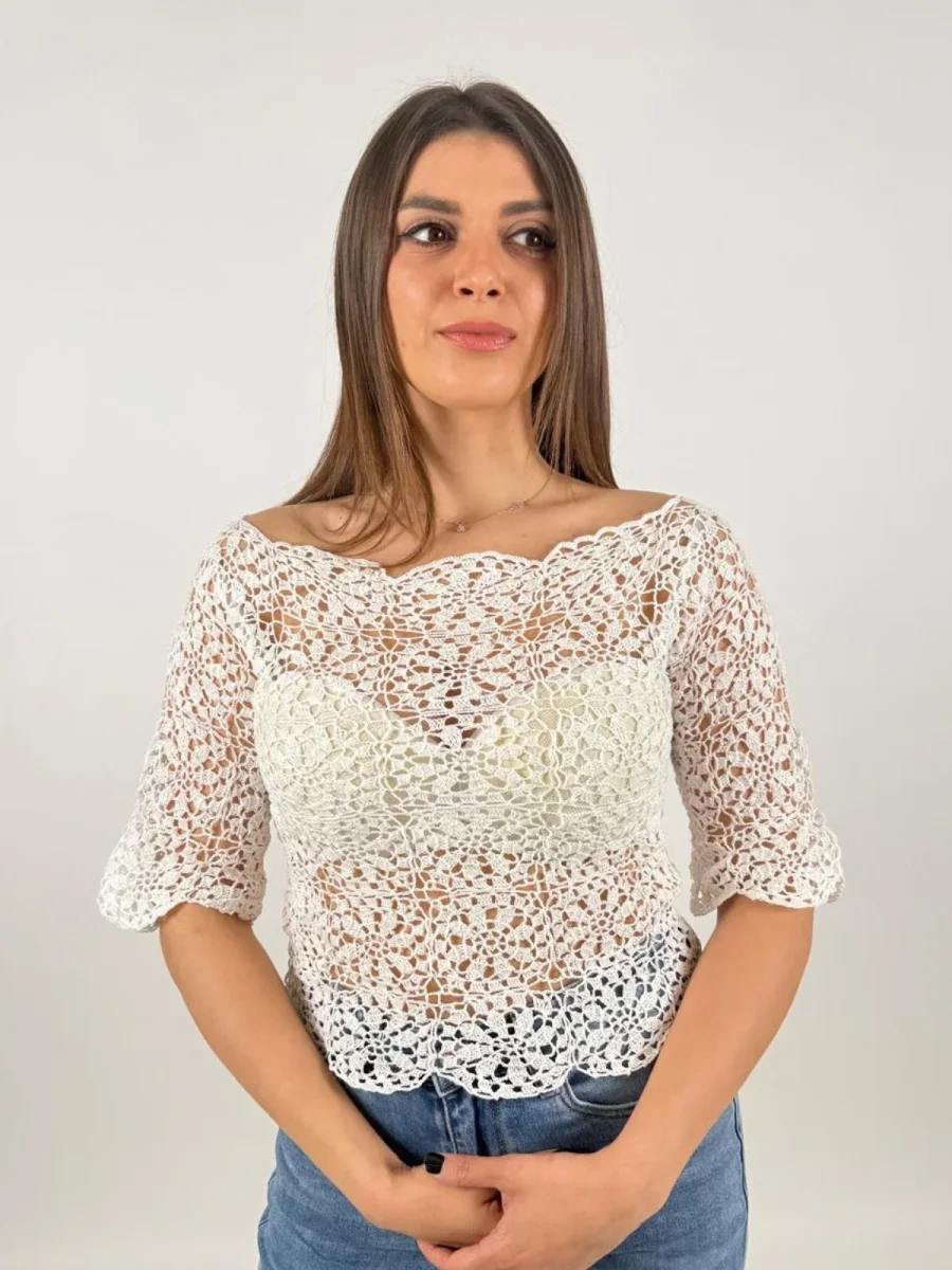 Maglia realizzata interamente a mano Donna - UncinettoArt - immagine 6