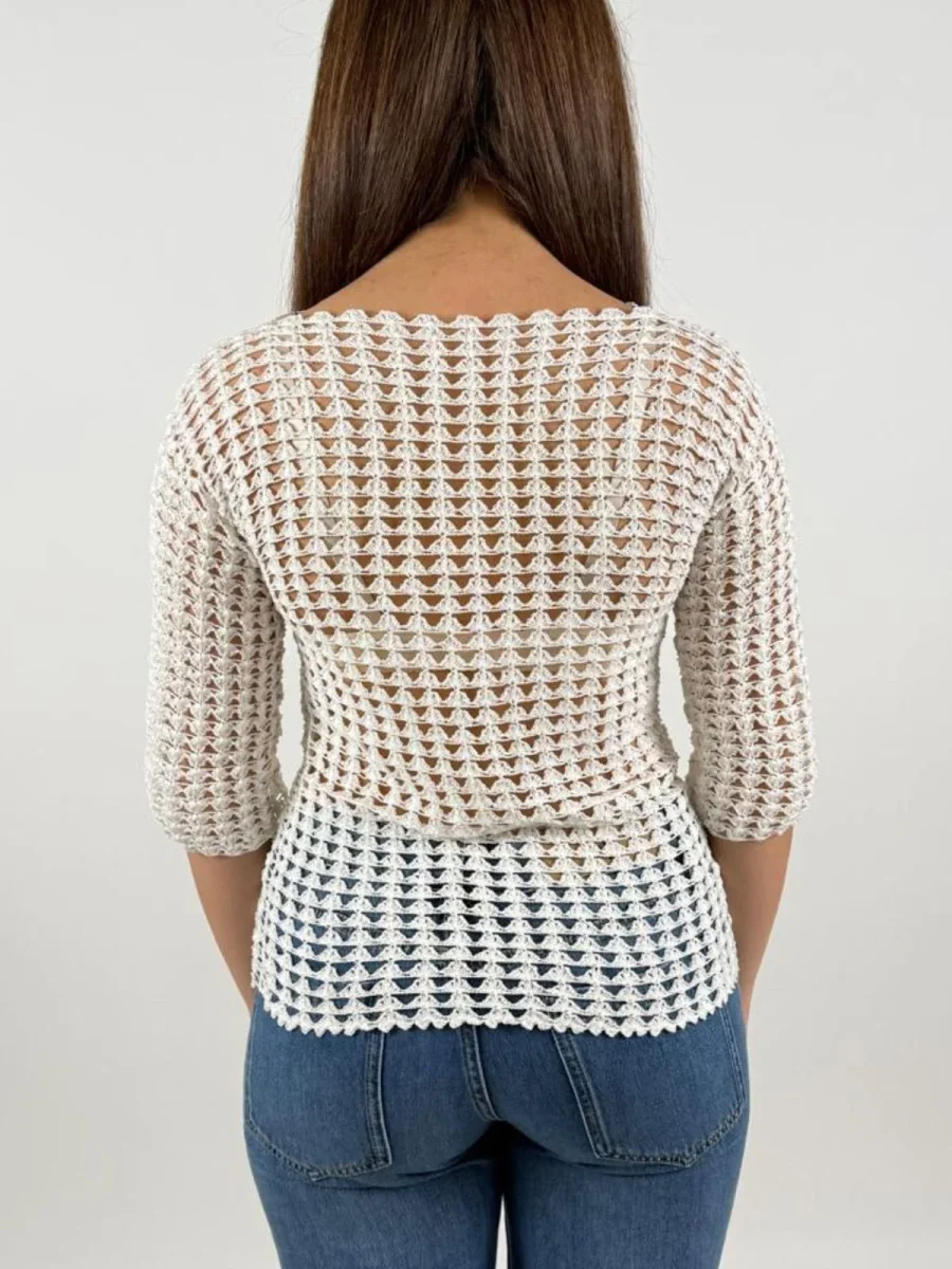 Maglia realizzata interamente a mano Donna - UncinettoArt - immagine 4