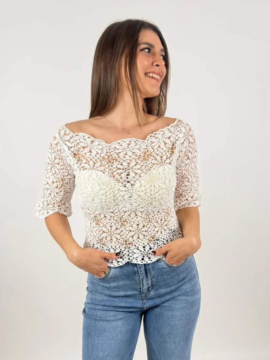 Maglia realizzata interamente a mano Donna - UncinettoArt - immagine 2