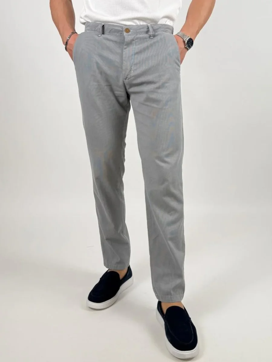 Pantalone in tessuto armaturato di cotone stretch effetto piquet Uomo - Squad2 - immagine 2