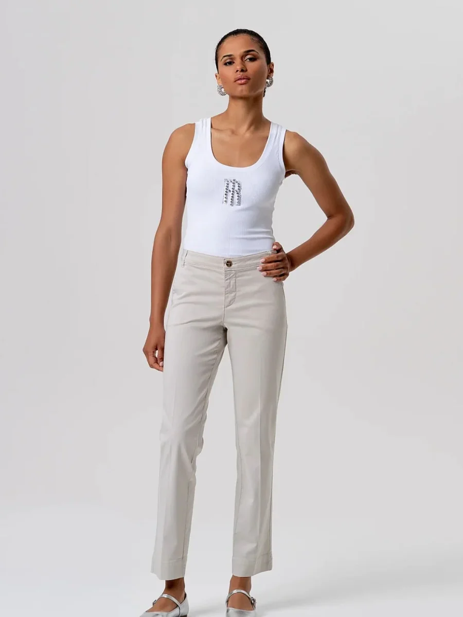 Pantalone regular modello chino in gabardina Donna - Fracomina - immagine 2