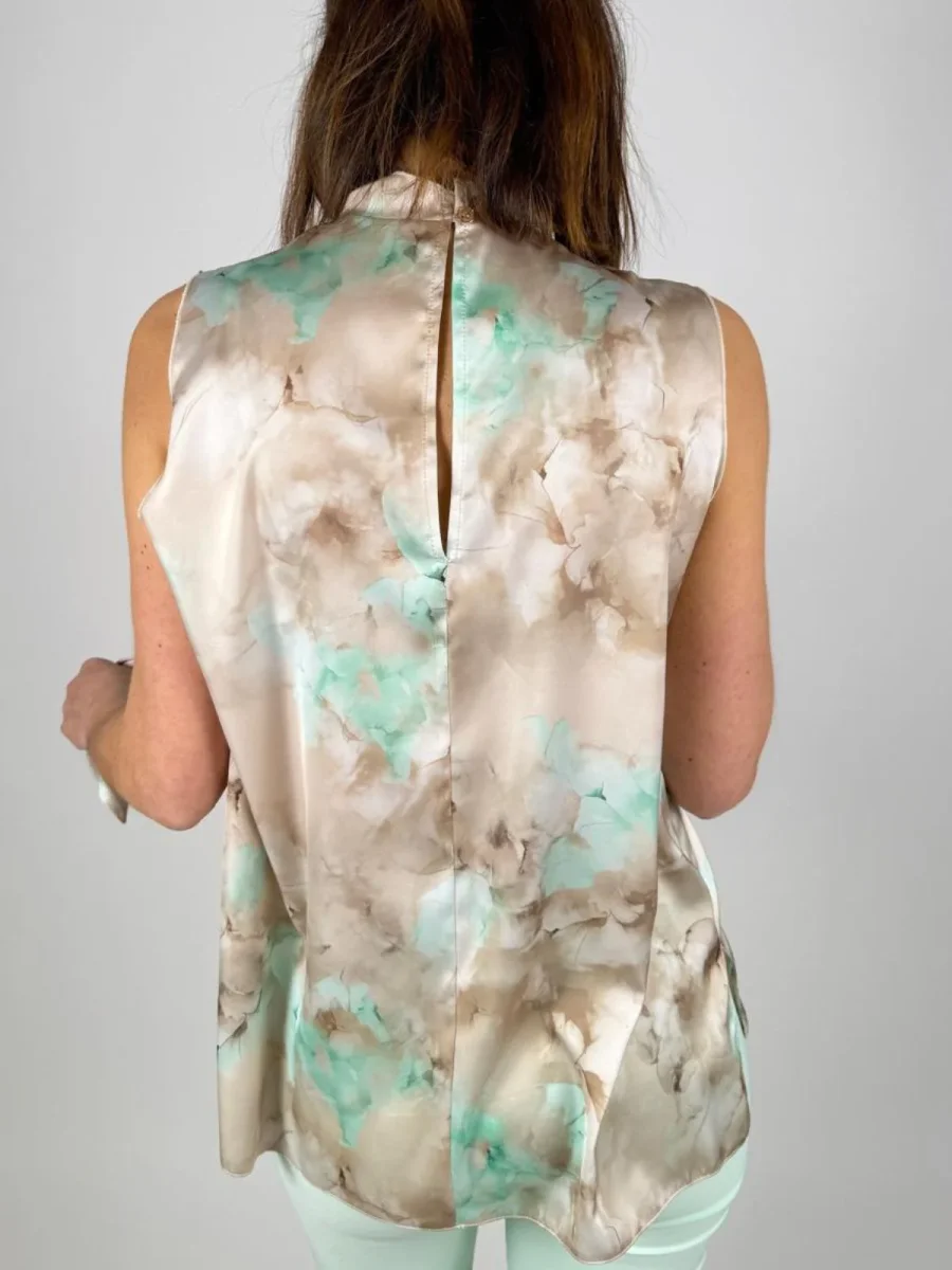 Top con stampa e collo foulard Donna - Rinascimento - immagine 5